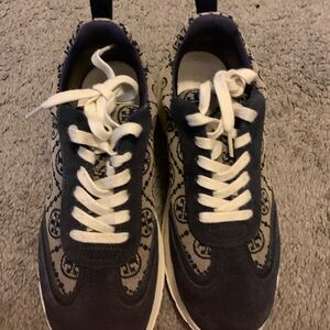 Tory Burch Navy and Cream Sneakers